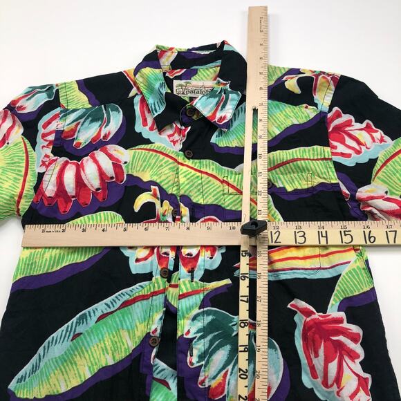 Pataloha XXS Unisex Button Short Sleeve Pocket Collared Hawaiian Floral Shirt - Picture 4 of 7